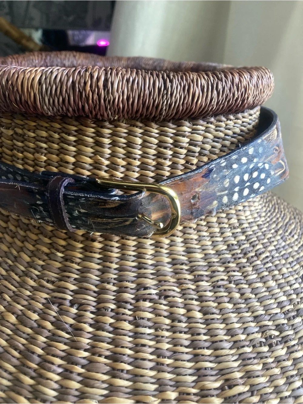 RARE Vintage Peacock Feather Two Buckle Side belt 60’s 70’s western boho corset
